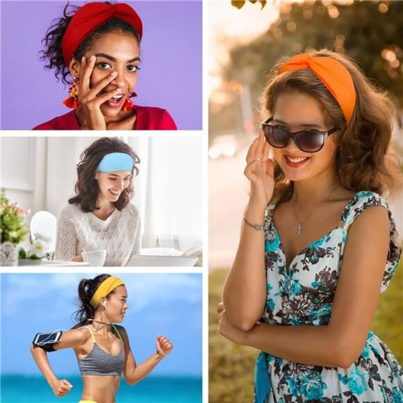18 Pieces Twist Headbands for Women - Stretchy, Non-Slip Fabric Elastic - Picture 7 of 8